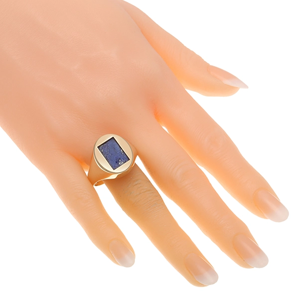 Herrenring, 8K, Gelbgold, Lapis