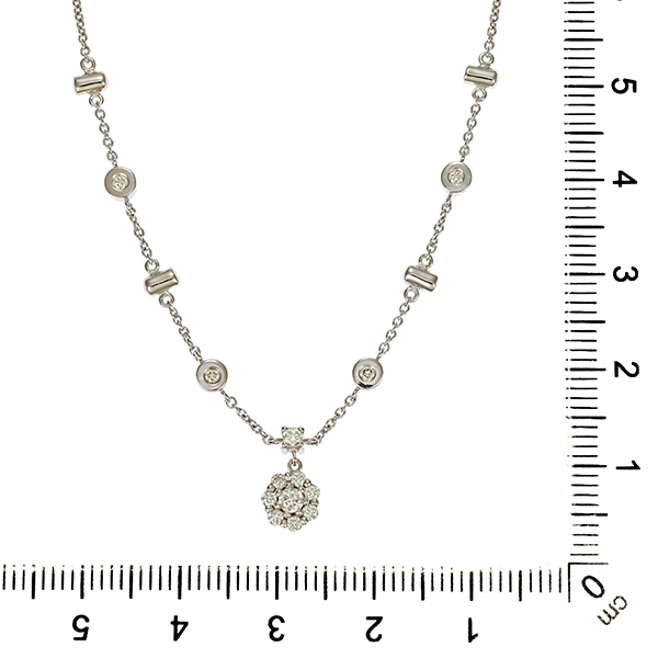 Collier, 14K, Weißgold, Brillanten
