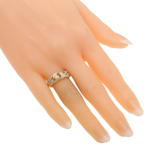 Diamantring, 14K, Gelb-/Weißgold, Diamanten