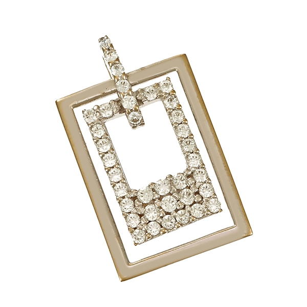 Anhänger, 18K, Weißgold, Zirkonia