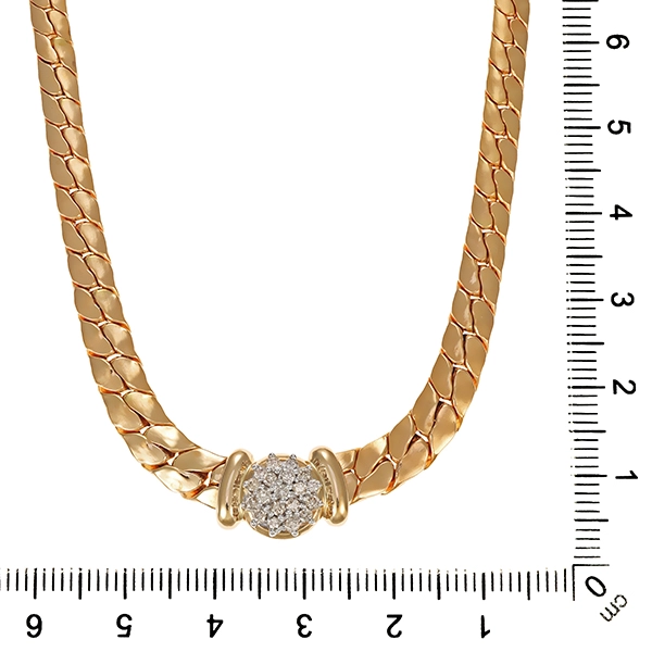 Collier, 14K, Gelbgold, Brillanten