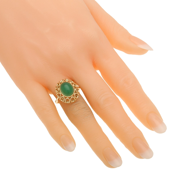 Ring, 14K, Gelbgold, Achat