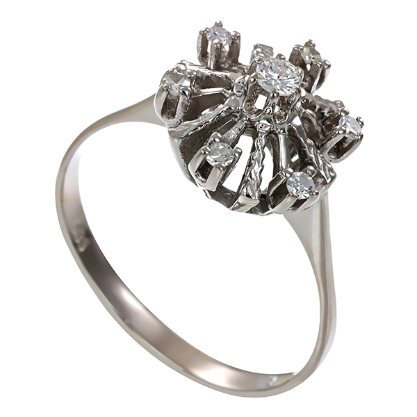 Ring, 14K, Weißgold, Brillanten