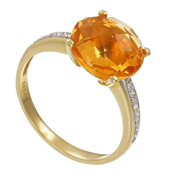 Ring, 14K, Gelbgold, Brillant