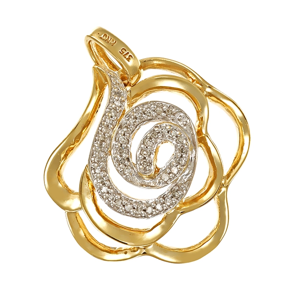 Anhänger, 9K, Gelb-/Weißgold, Diamant 0,15 ct