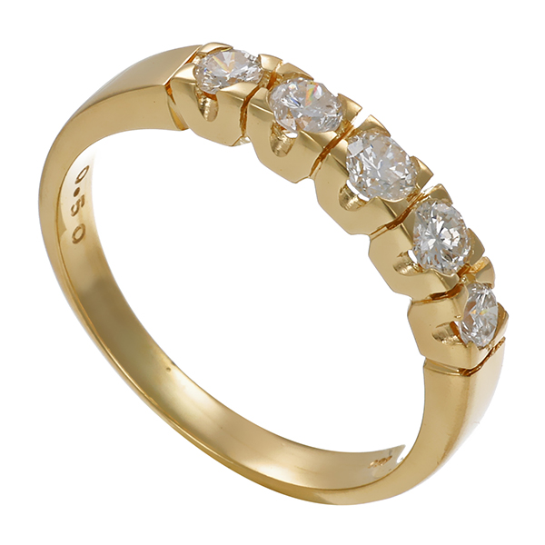 Brillantring, 14K, Gelbgold, 0,50ct