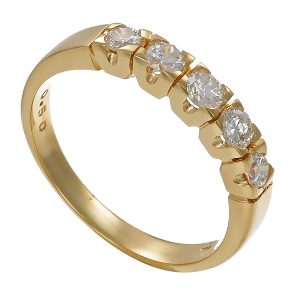 Brillantring, 14K, Gelbgold, 0,50ct