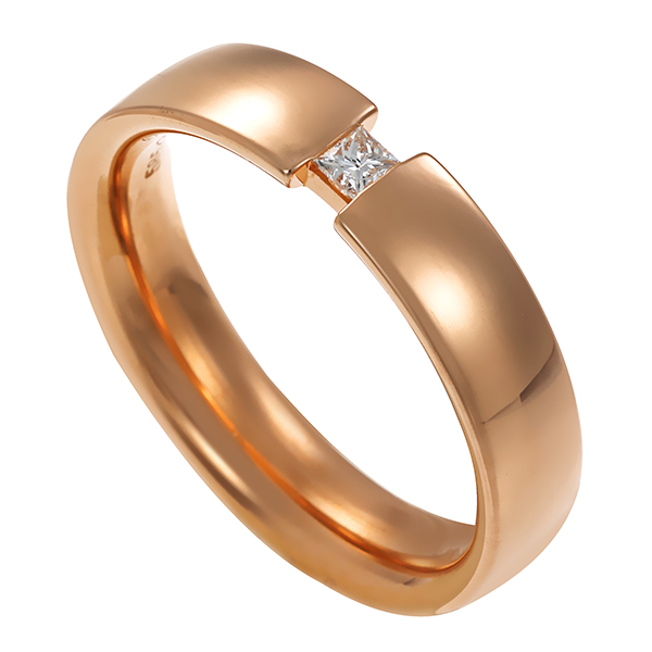 Diamantring, 14K, Gelbgold, Diamant