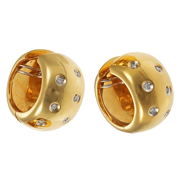 Creolen, 18K, Gelbgold, Brillanten