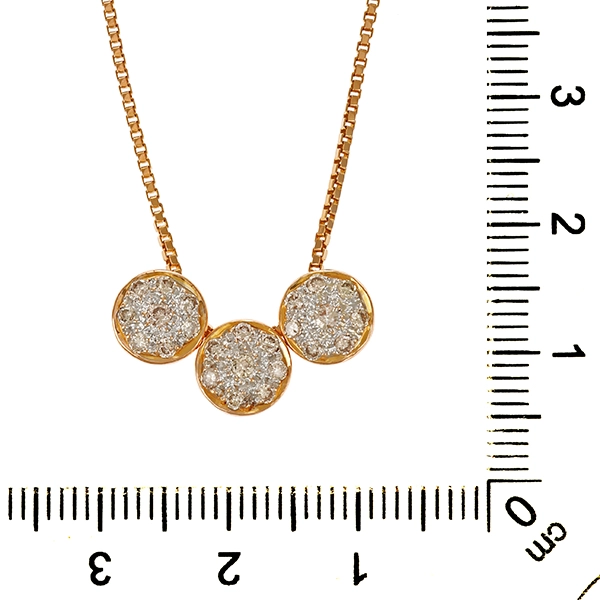 Collier, 14K, Gelb-/Weißgold, Brillanten