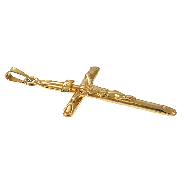 Anhänger, 14K, Gelbgold, Kruzifix