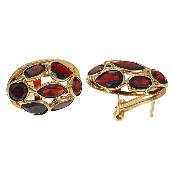 Clipstecker, 14K, Gelbgold, Granat