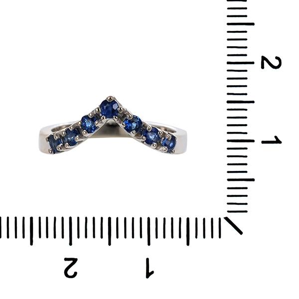 Ring, 14K, Weißgold, Saphir