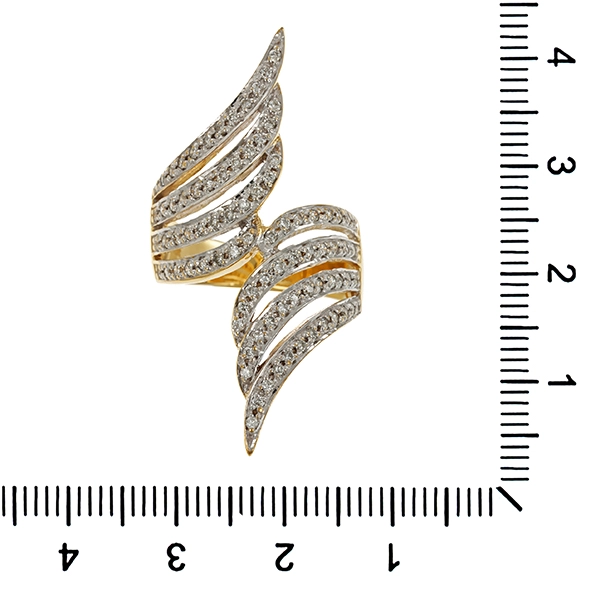 Diamantring, 9K, Gelb-/Weißgold, Brillanten