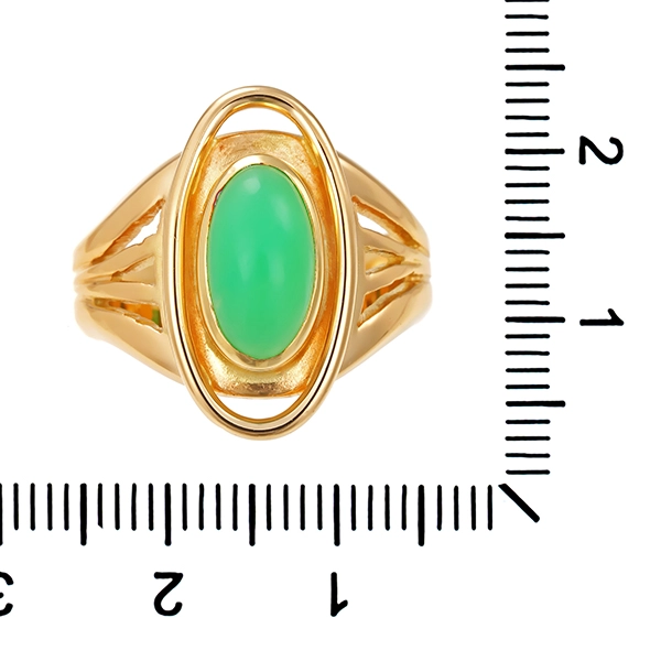 Ring, 18K, Chrysopras