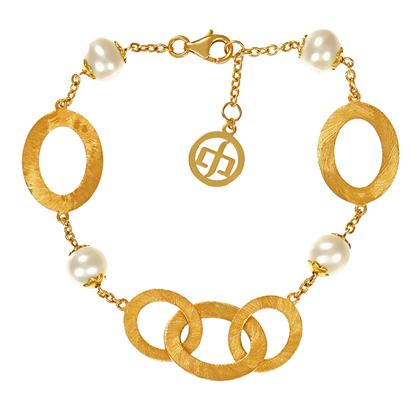 Armband, 18K, Gelbgold, Perlen