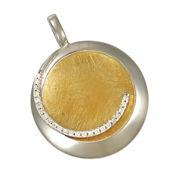 Anhänger, 14K, Gelb-/Weißgold, Brillanten