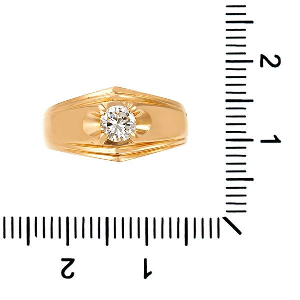 Diamantring, 18K, Gelbgold, Brillant 0,32 ct