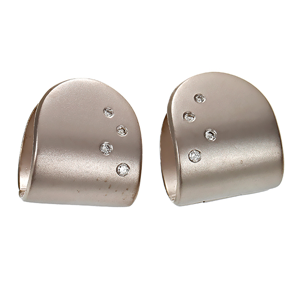 Creolen, 14K, Weißgold, Brillanten