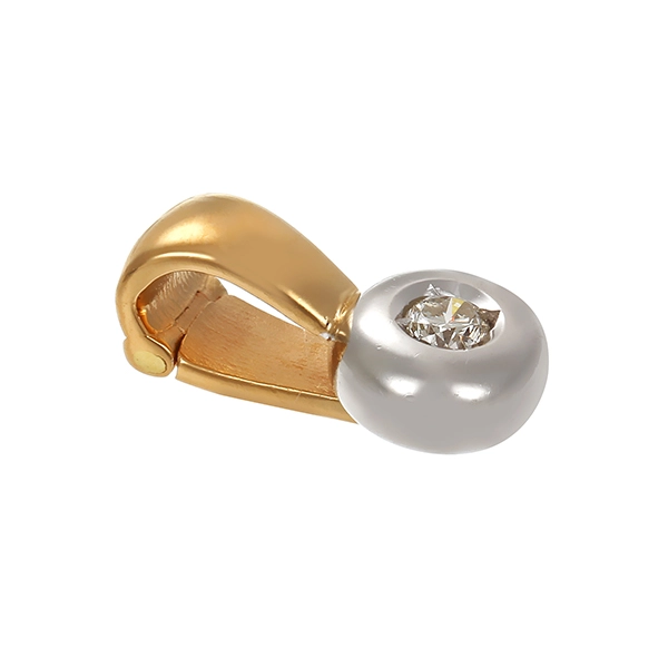 Anhänger, 14K, Gelb-/Weißgold, Brillant
