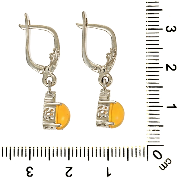 Ohrhänger, 14K, Weißgold, Opale, Brillanten