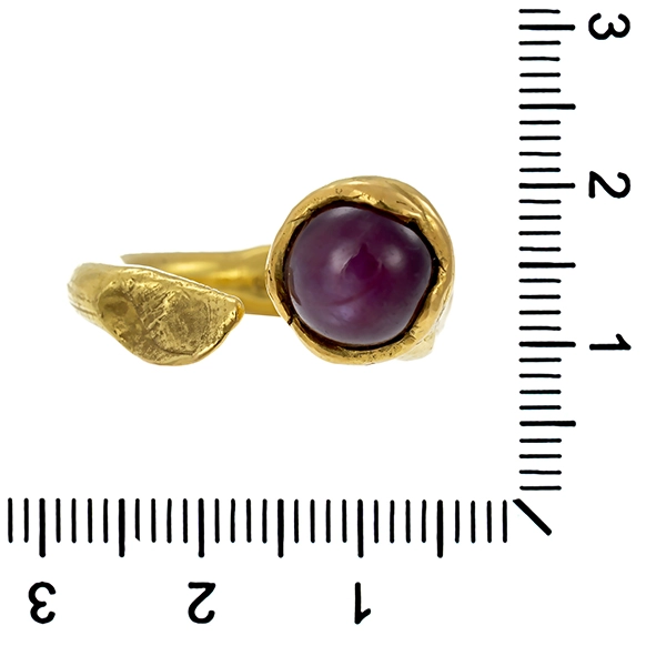 Ring, 18K, Gelbgold, Rubin