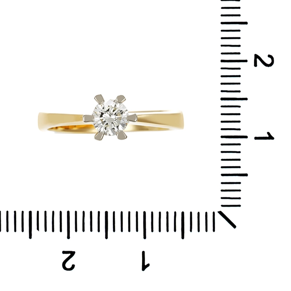 Brillantring, 14K, Gelb-/Weißgold, ca. 0,30ct
