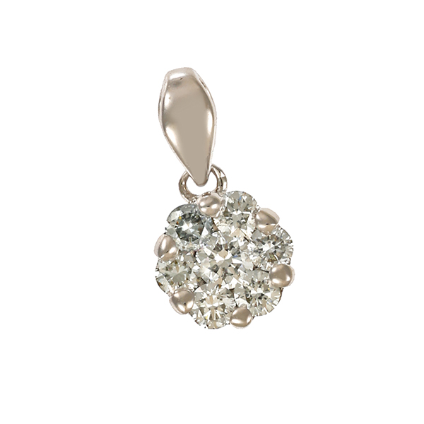 Anhänger, 14K, Weißgold, Brillanten