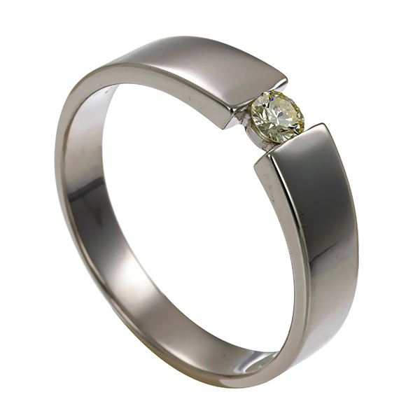 Diamantring, 14K, Weißgold, Brillant 0,15 ct