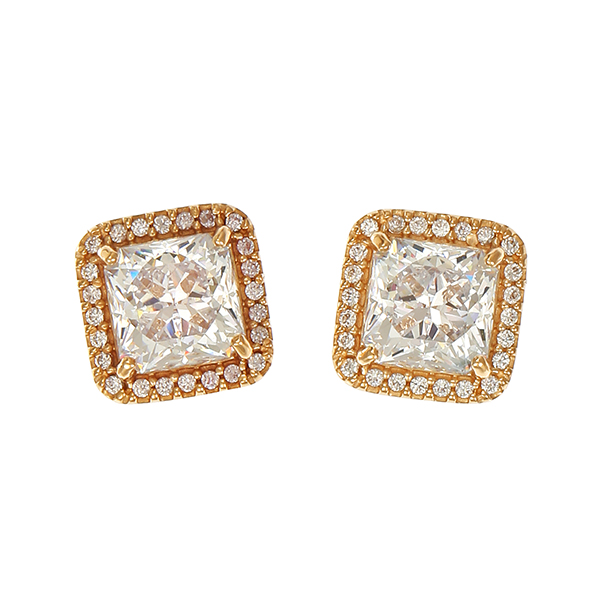 Ohrstecker, 14K, Gelbgold, Zirkonia 