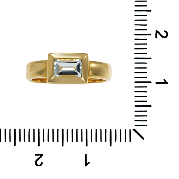 Ring, 14K, Gelbgold, Aquamarin