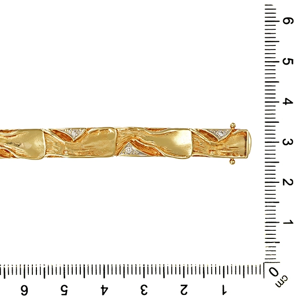 Armband, 14K, Gelb-/Weißgold, Brillanten