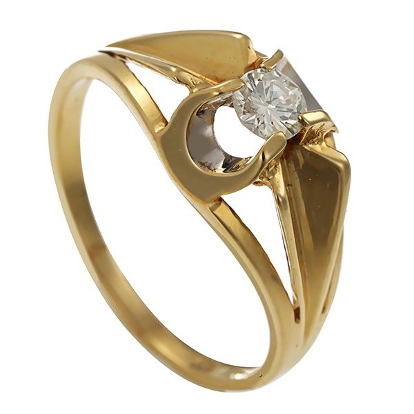 Diamantring, 14K, Gelbgold, Brillant 0,20 ct