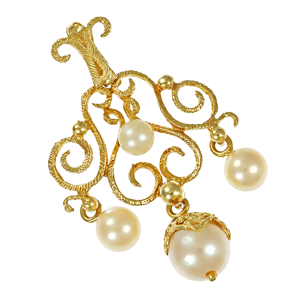 Anhänger,14K, Gelbgold, Perlen