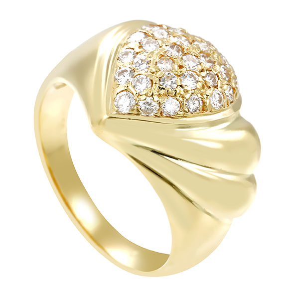 Diamantring, 14K, Gelbgold, Brillant 0,66 ct