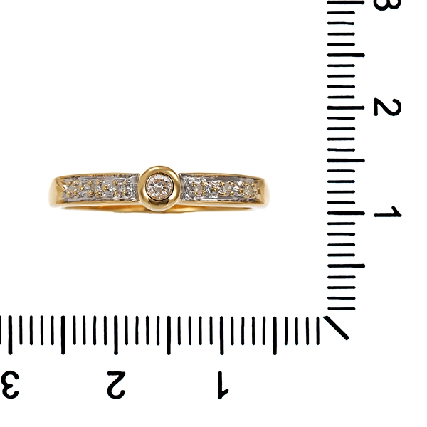 Ring, 14K, Gelb-/Weißgold, Brillant, Diamanten