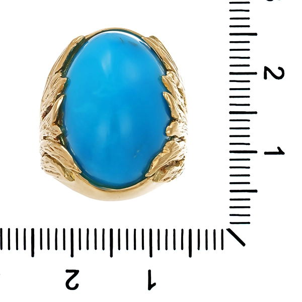 Ring, 14K, Gelbgold, Tuerkis