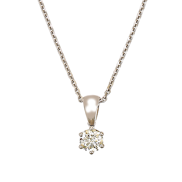 Collier, 14K, Weißgold, Brillant