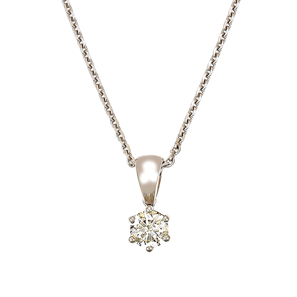 Collier, 14K, Weißgold, Brillant