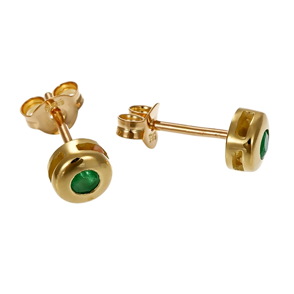 Ohrstecker, 14K, Gelbgold, Smaragde