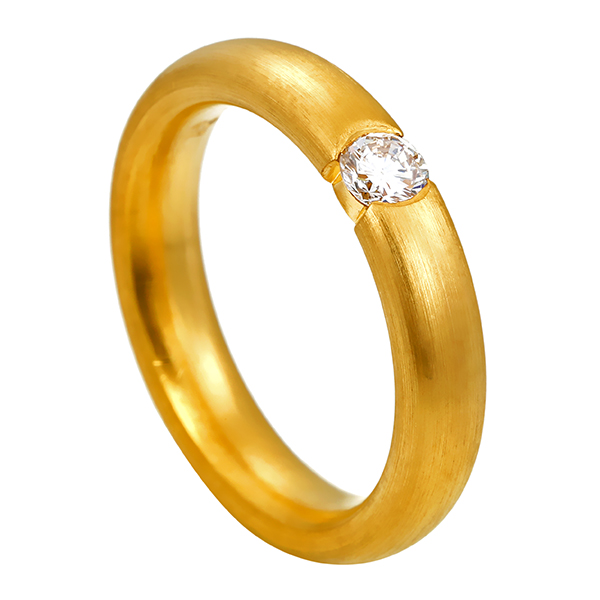 Diamantring, 18K, Gelbgold, Brillant 0,21 ct