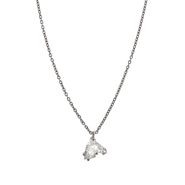 Collier, 18K, Weißgold, 'Pferdekopf' 0,67 ct