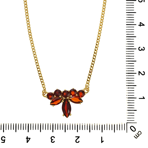 Collier, 8K, Gelbgold, Granat