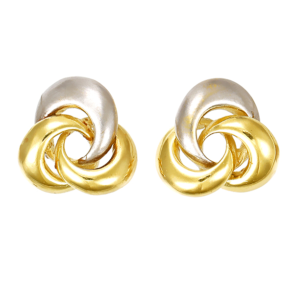 Ohrstecker, 14k, Gelbgold/Weißgold, Knoten