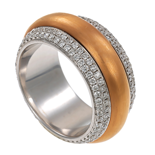 Diamantring, 18K, Rot-/Weißgold, Brillanten 1,49 ct