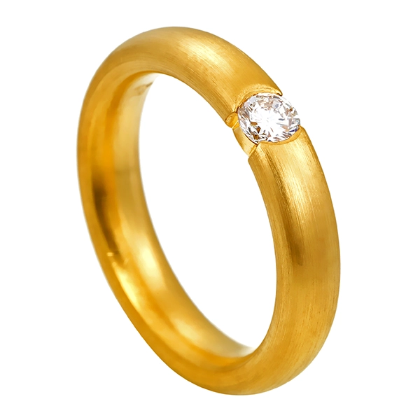 Diamantring, 18K, Gelbgold, Brillant 0,21 ct
