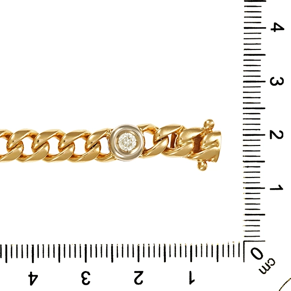 Armband, 14K, Gelbgold, Brillant 1,00 ct, Panzer-