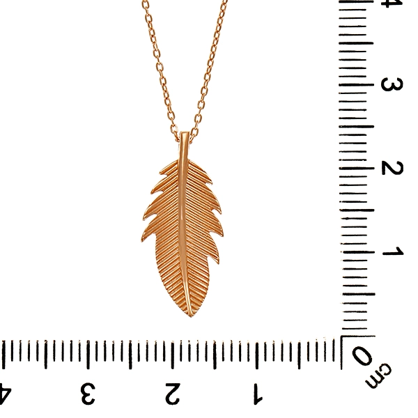 Collier, 18K, Rotgold, Feder
