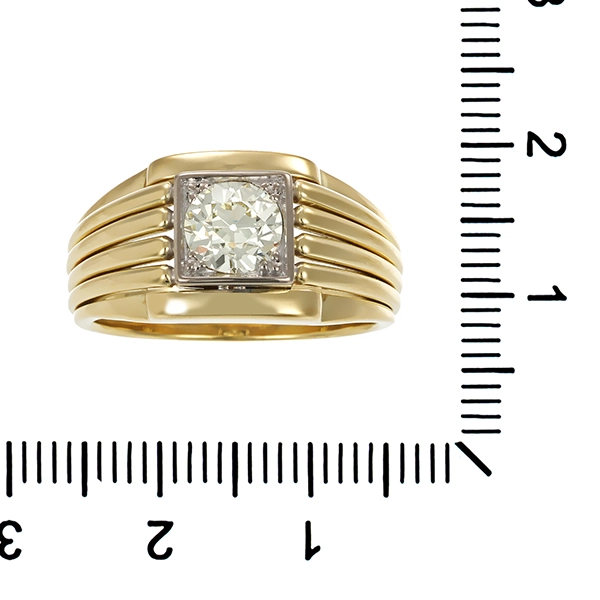 Herrenring, 14K, Gelb-/Weißgold, 0,86ct