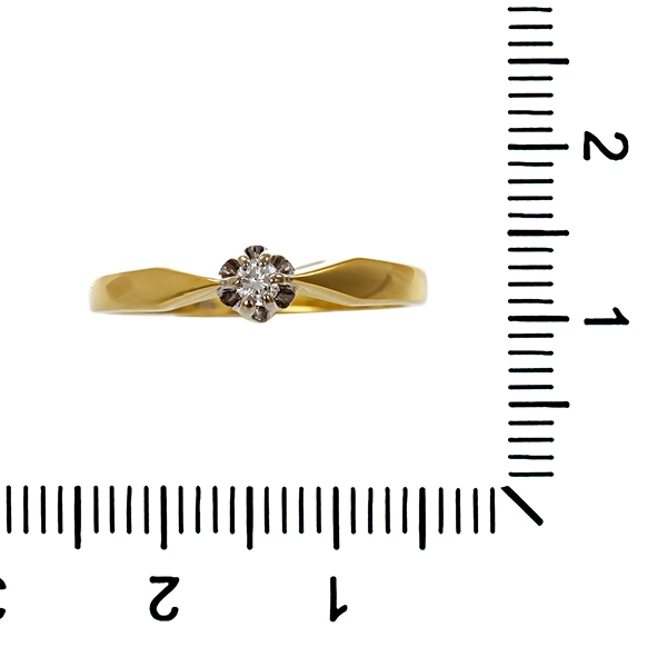 Brillantring, 14K, Gelbgold, 0,04ct